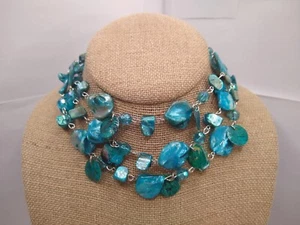 Style & Co. - Acrylic Shell and Bead Necklace - 42" - Blue - Picture 1 of 12