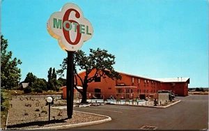 Vintage Salem Oregon oder Motel 6 Mission Street Chrom Ansicht Postkarte - Bild 1 von 2