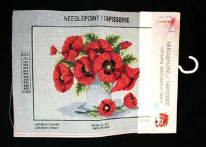 Grafitec Needlepoint Canvas Poppies Genuine Serigraphy Print Greece 8.5X11.5 G14 - Picture 1 of 6