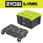 2 Drawer Tool Box Ryobi LINK Storage Organizer with Multi-Purpose Rolling Base