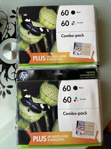 Genuine HP 60 Black + TriColor 1 Ink Cartridges OEM Authentic EXP 02/2017 - Picture 1 of 6