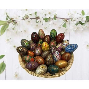 Handmade and Painted Paper Mache' Eggs - Picture 1 of 2