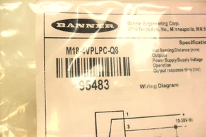 BANNER M18-4VPLPC-Q8 - 95483 - New in Factory Bag - Picture 1 of 4
