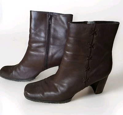 Nuevas Botas Worthington Marrón Cremallera Impresión 10M Tacones  Foto 1 de 3