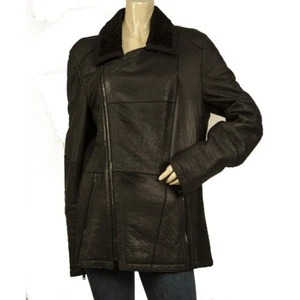 Roberto Cavalli Black Genuine Fur Shearling Lamb Zipper Jacket Coat size 48 - Picture 1 of 8