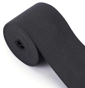 70mm Flat Braided Black Elastic 1m Sewing Waist Band FREE POST AUSSIE SELLER - Picture 1 of 2