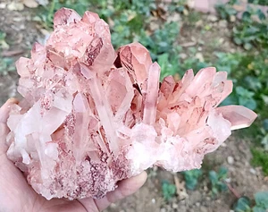 2015g NATURAL TIBETAN CLEAR RED QUARTZ CRYSTAL CLUSTER AWESOME FORM SPECIMEN - Picture 1 of 13