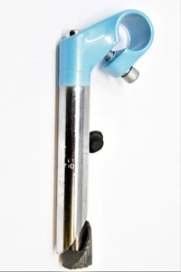 22.2mm SHORT 40mm REACH HANDLEBAR STEM ADULT or CHILDS BIKE CHROME BALTIC BLUE - Picture 1 of 2