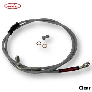 Vespa PX Disc LML HEL Stainless Hydraulic Front Brake Hose - Stainless/Clear - Picture 1 of 5