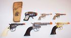 LOT de 7 pistolets jouets vintage - étui pistolet jouet