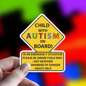 Autism Car Truck Vinyl Decal Sticker Help Alert Responders - Picture 1 of 9