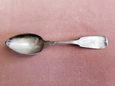 ANTIQUE COLLECTABLE 6" * PARKER * COIN SILVER (90%) TEA SPOON - MONO - Image 1 of 4