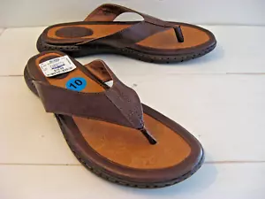 BOC BORN CONCEPT Brown WOMEN'S FAUX LEATHER SANDAL/FLIP FLOP/THONG Vegan SIZE 10 - Picture 1 of 10