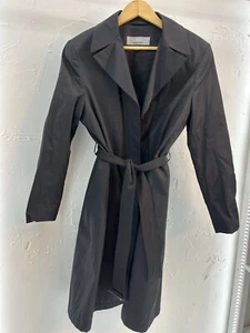 Anne Klein Black Trench Coat size 10 - Picture 1 of 9