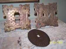 Vintage Set Of 3 Tin Mexican Wall Light Switch Outlet Covers