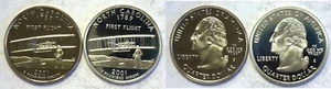 2001-S North Carolina Statehood Quarter Silver & Clad Proofs 2 Coin Set - Picture 1 of 3