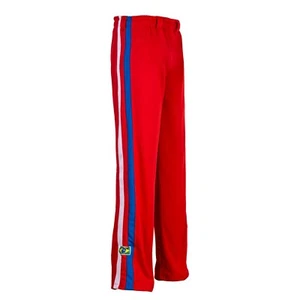 New Unisex Red Brazil Capoeira Abada Martial Arts Elastic Trousers Pants 5 Sizes - Picture 1 of 5