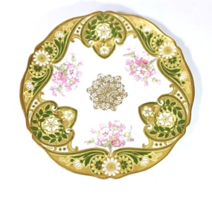 Limoges Haviland France PlateArt Nouveau Green Gold Pink Center Medallion - Picture 1 of 7