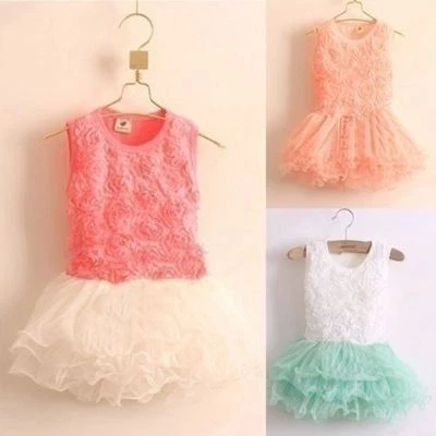 Kleinkind Baby Mädchen Kleider Hochzeit Geburtstag Frühling Sommer Party Kinder Tutu UK