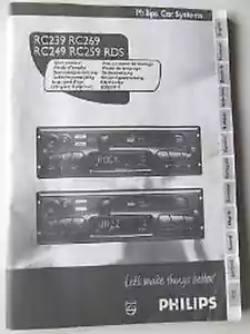 Betriebsanleitung Auto RADIO PHILIPS RC239 RC269 RC249 RC259 RDS Ausgabe 1998 - Picture 1 of 1