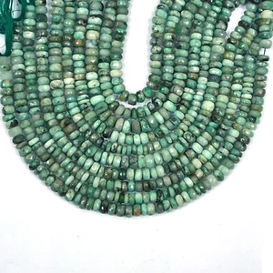 Best Quality Emerald Gemstone Beads 13 Inch Strand 7 MM Faceted Rondelle Shape - Picture 1 of 5