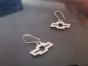 Chevrolet Bowtie Earrings | Solid Silver | Handmade in Belgium | Collector Set - Bild 1 von 3