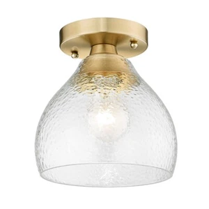 Golden Lighting Ariella 1 Light Semi Flush Mount, Bronze/Clear - 1094-SFBCB-HCG - Picture 1 of 1