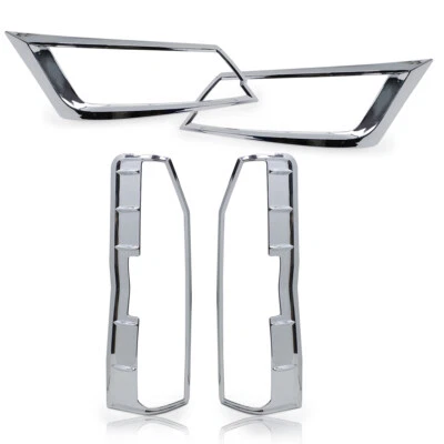 Set Chrome Head Tail Lights Cover For Toyota Hiace Commuter 2019 2021 Foto 1 de 4