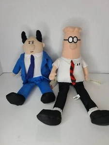 Lot of 2 Sruffed Toy Dilbert Plush Boss Dolls Toy Factory NWT - Picture 1 of 11