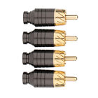 4Pcs Soldering Copper RCA Jack Connector Audio Video Output/Input Adapter Plug