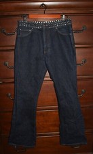 Men's Hugo Boss Silver Studded Waist Blue Jeans Size 32 W x 30 L Made in Italy