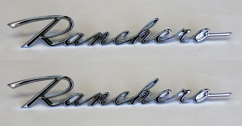 New! 1960 - 1965 Ford Falcon Ranchero Fender Emblems Chrome Set of 2, Pair - Image 1 of 4
