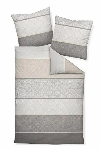 Janine, biancheria da letto DAVOS, in flanella, colore argento/sabbia, codice ar - Immagine 1 di 1