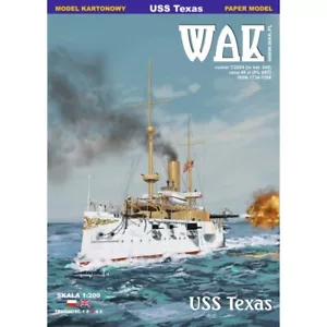 USS Texas Card Model 1:200 WAK + Free Hemol Glue | Battleship 1895 Paper Kit - Picture 1 of 12
