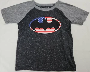 Flag Red White Blue U.S.A Batman DC Comics T-Shirt 4T (Grey) - Picture 1 of 2