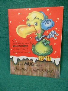 Vintage  Mugwump Bird Christmas Card Unused - Picture 1 of 5