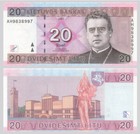 LITAUEN / LITHUANIA 20 Litu 2007 UNC  P. 69