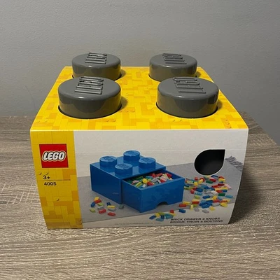 LEGO Brick Drawer 4 Knob Gray Block Storage New In Box Kid's Toy - Image 1 of 4