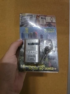 Sears Stainless Steel Push Lock 2 Keys No Cut No Saw Padlock Top Security. New. - Picture 1 of 11