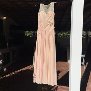DP8 - leuchtendes Kleid gefüttert Kleid Größe 12 formell Heimkehr Abschlussball rosa/champagner - Bild 1 von 17