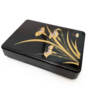 Caja litera japonesa lacada negra japonesa de colección para documentos y suministros de escritura Shodo: B - Imagen 1 de 5