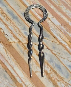 Schöne Vintage Indianer Sterlingsilber Haarnadel Gabel Zubehör 3,5" - Bild 1 von 16