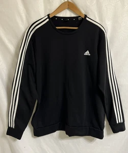 Adidas Primegreen Men's Sweatshirt 2XL Black White Long Sleeve Athleisure Casual - Picture 1 of 15