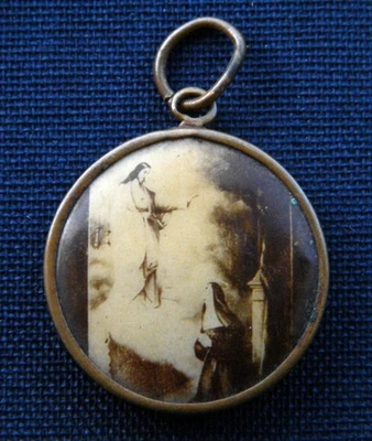 Petite Médaille Religieuse Ancienne Sacré-Coeur Jésus et Marguerite-Marie Medal - Photo 1/2
