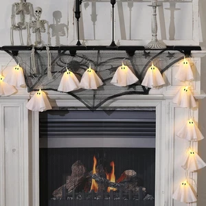 Halloween Decoration-Light up Ghost Garland-Handmade LED Ghost String Lights - Picture 1 of 12