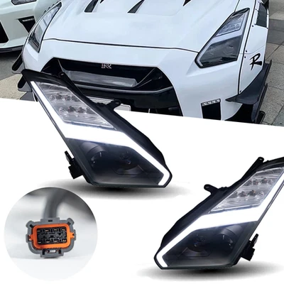 Faros LED DRL proyectores diestros y diestros aptos para Nissan GTR GT-R 2009-2014 Foto 1 de 4