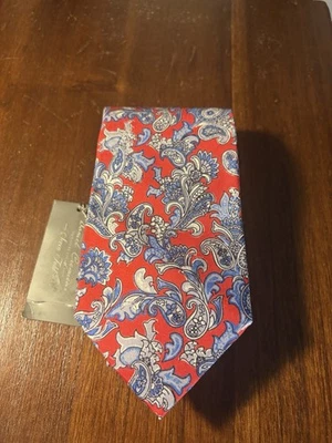 Daniel Cremieux Signature Silk Tie 7 Fold Paisley Italy Limited Edition Handsewn - Image 1 of 4