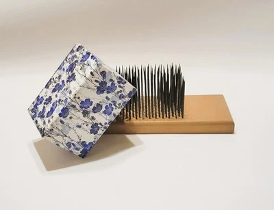 Flax & Hemp Hatchel. Custom Made Wood Medium Tines for Combing Fibers. - Image 1 of 4