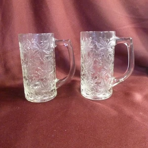 Lote de 2 tazas de cristal Princess House Fantasia #5222 flor en relieve - Usadas en excelente estado - Imagen 1 de 4