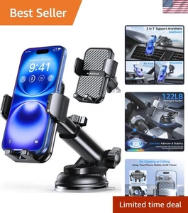 Adjustable Car Phone Holder with 360° Rotation & Superior Grip Stability - Photo 1 sur 10